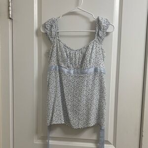 Hollister Blue Floral Top